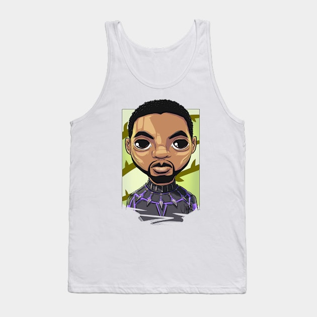 Pop Culture Caricature #5 - Black Panther Tank Top by yazgar